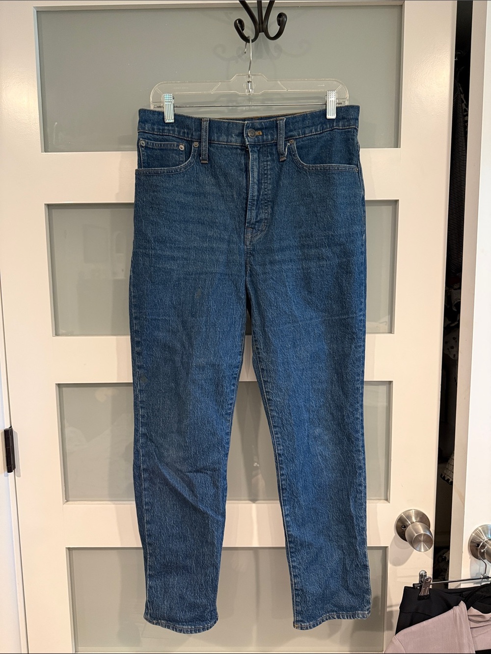 Madewell Perfect Vintage Straight-Leg Jeans in Dark Blue